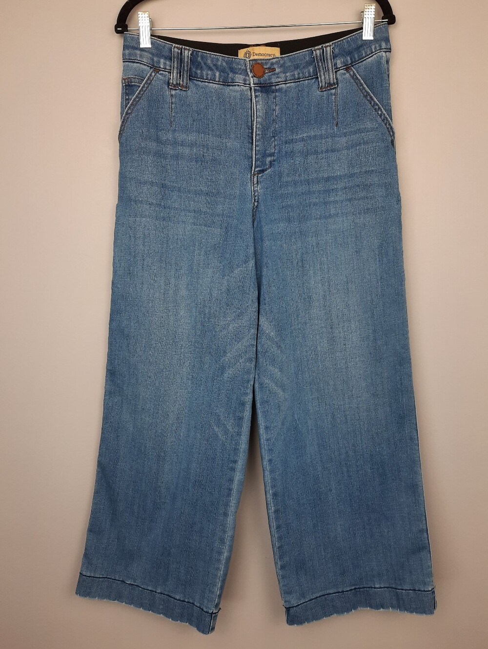 Democracy Ab Technology Comfort Waist High Rise Cropped Wide Leg Jeans size 8